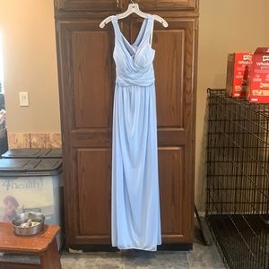 Ice Blue cross back bridesmaid dress (NWT)